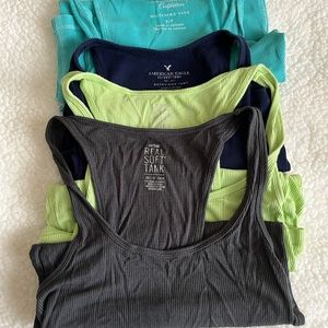 American Eagle and Aerie bundle of four tank tops.
